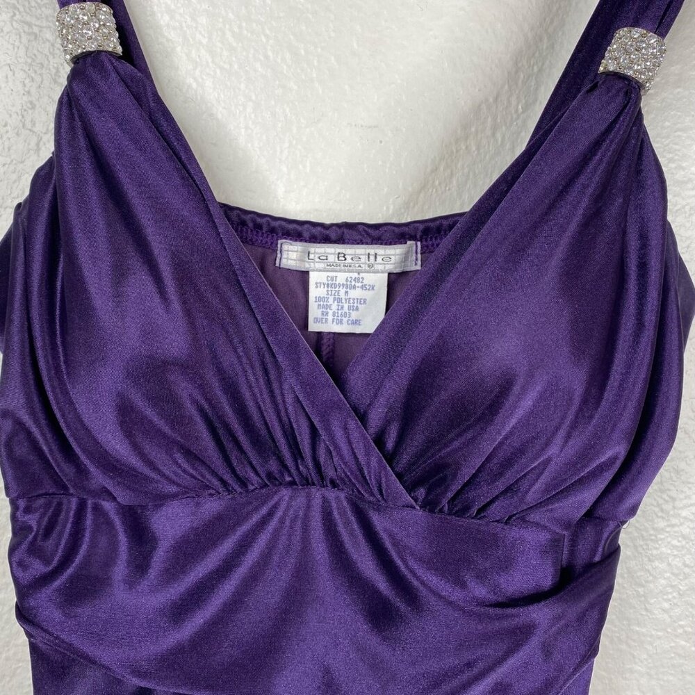 La Belle Dress Babydoll Satin Asymmetrical Women's Purple Sz M Vamp Whimsigoth - Picture 5 of 12